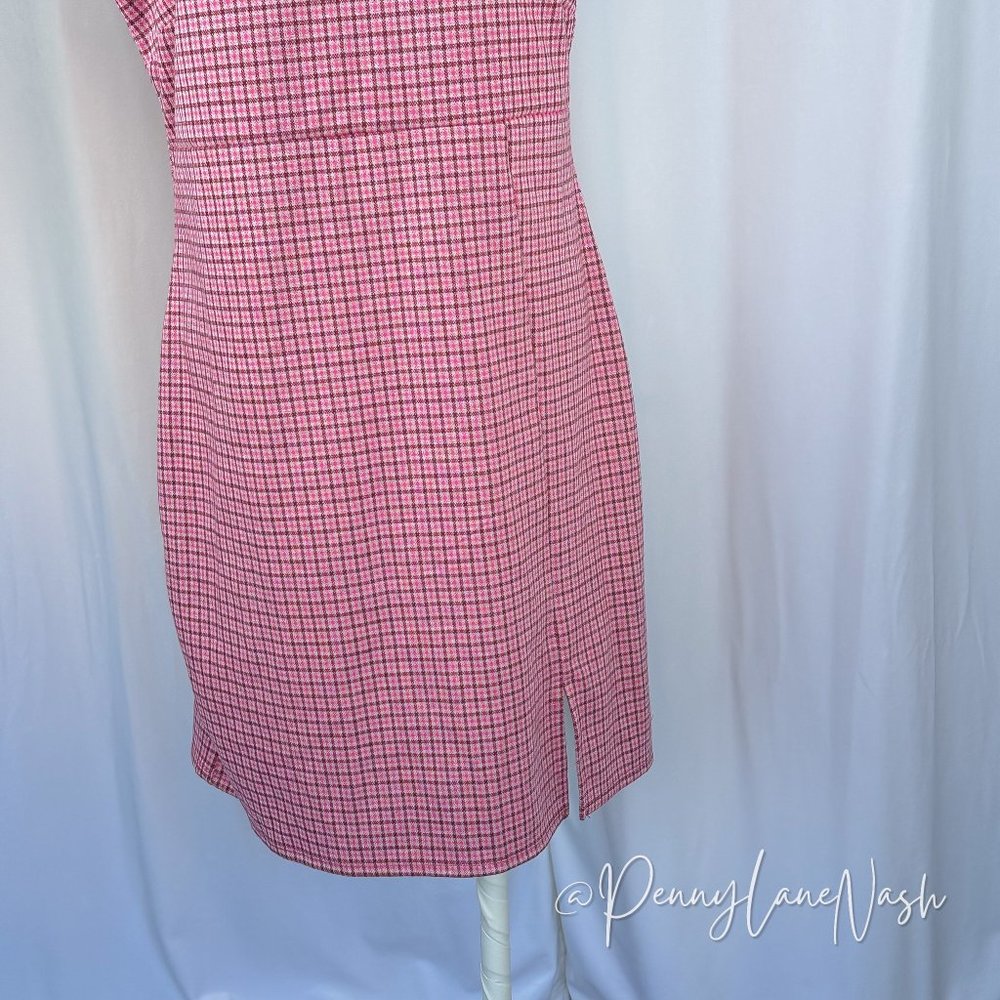 Forever 21 Plus Size Sleeveless Plaid Mini Dress Pink Multi - Picture 4 of 9